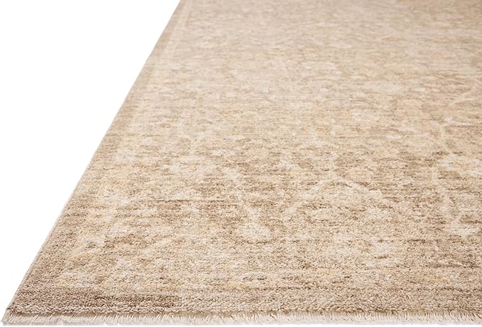 Loloi Chris Loves Julia Palma Collection PLM-01 Bark/Natural 2'-7" x 12'-0" Runner Rug Vintage Style Boho Living Room Bedroom Carpet