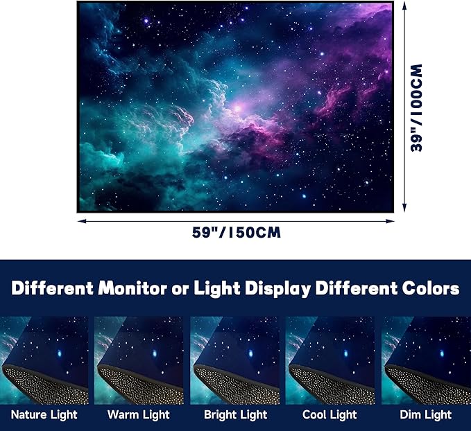 Galaxy Area Rug for Kids Bedroom Living Room Dark Blue Starry Sky Carpets Glitter Outer Space Throw Rugs Floor Mat 59 in x 39 in