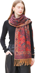 Wander Agio Warm Fashion Scarf Long Shawl Large Blanket Winter Wraps Scarves for Women Cashmere Jacquard Vintage Paisley