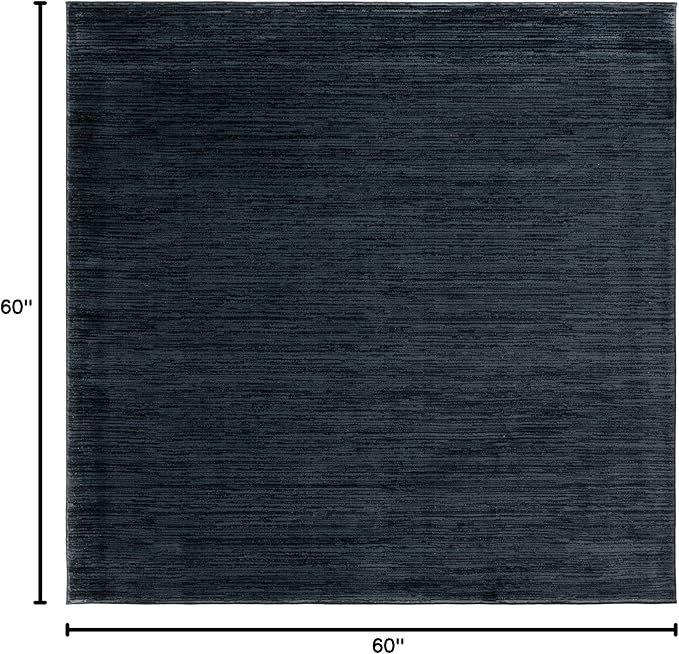 SAFAVIEH Vision Collection Area Rug - 5' Square, Black, Modern Ombre Design, Non-Shedding & Easy to Clean, Ideal for Living Room, Bedroom, Dining Space (VSN606Z)