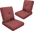 Patio Cushions for Outdoor Furniture - 22" x 25" x 4" UV Resistant Thick Foam Cushions Water Resistant Replacement Cushion for Outdoor Patio Furniture Chair/Sofa/Couch | Red | 2-Pack |