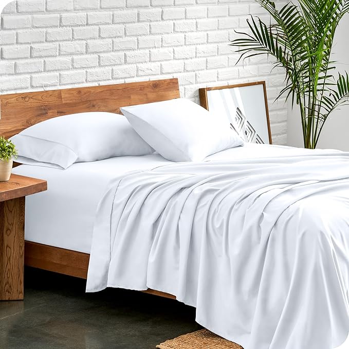 Bare Home King Sheet Set - Luxury 1800 Ultra-Soft Microfiber King Bed Sheets - Double Brushed - Deep Pockets - Easy Fit - 4 Piece Set - Bedding Sheets & Pillowcases (King, White)