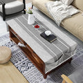 Coffee Table Cloth, Table Cover with Pockets and Tassel, Grey for Living Room Small Rectangle Tablecloths Washer Dryer Fridge Top Dust Cover,Easy Care Machine Washable