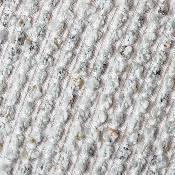 Striped Throw Pillow Covers 22x22 Set of 2 Cream Grey Textured Boucle Chic Morden Boho Accent Farmhouse Square Decorative Couch Pillow Covers for Home Decor Bed Sofa Living Room