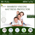 Four Seasons Essentials RV Short Full Size Waterproof Mattress Protector - Cooling Viscose derived from Bamboo Fitted Sheet Mattress Cover - Quilted Jacquard Pad Protects from Dust Allergens