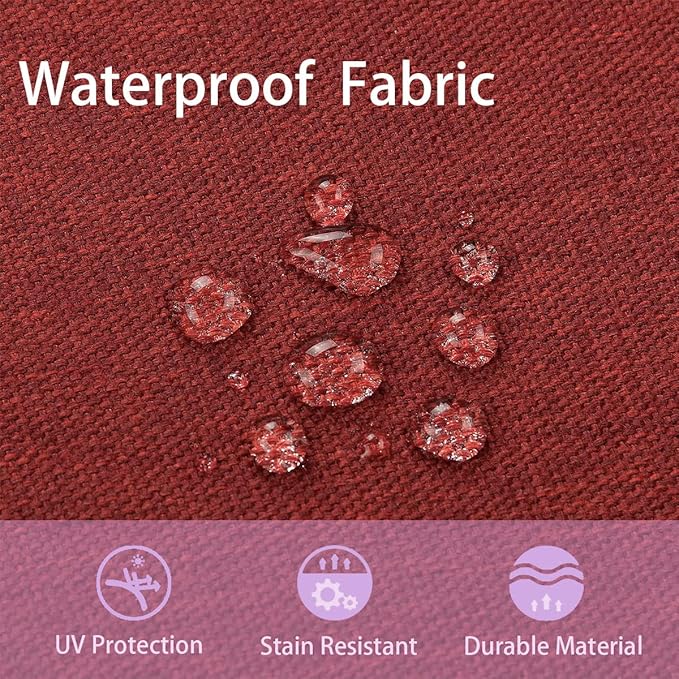 Outdoor Chair Cushions Set of 2,Patio Seat Cushion 17"x16"x2",U-Shaped Dining Chair Cushion 17 by 16 Inch,Water Resistant,Fade-Resistant Chair Pads for Kitchen Garden Furniture(Dark Red)