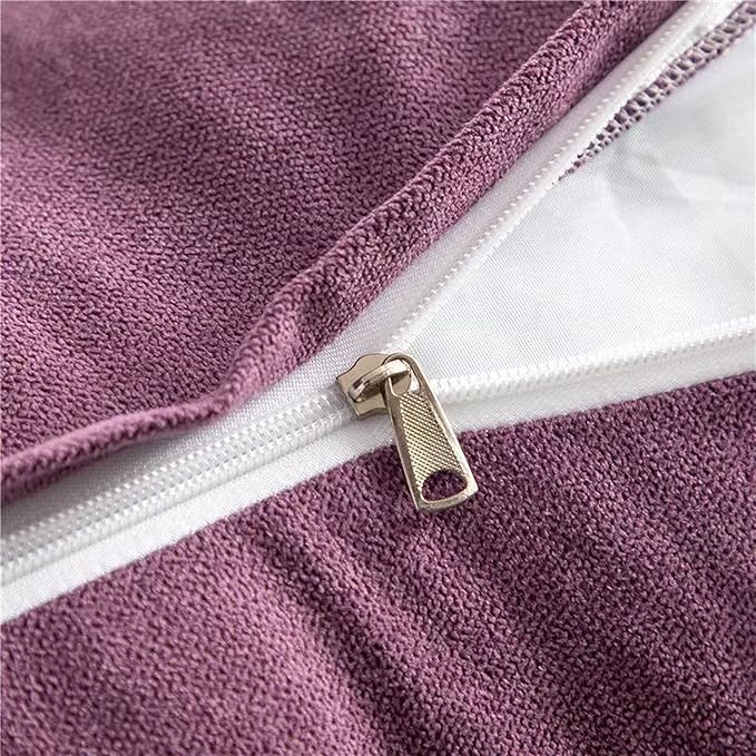Triangular Reading Bed Rest Pillow Large Bolster Cushion Headboard Backrest Wedge Pillow with Removable Cover and Two Large Side Pockets (Purple, Queen: 59 x 8 x 20 inches)