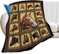Racing Horses Blanket - Soft Warm Cozy Fleece Throw for Couch, Sofa, Bed - 50"x40" - Gifts for Girls, Boys, Men, Women, Kids, Adults