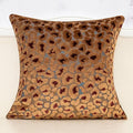 Alerfa Brown Floral Throw Pillow Cover 20 x 20 Inch Cut Velvet Sqaure Luxury Decorative Pillow Cover for Couch Living Room Bedroom