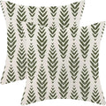 BETGINY Sage Green Boho Pillow Covers 16 x 16 Inch Pack of 2, Bohemian Ethnic Herringbone Pattern Decorative Throw Pillow Covers Vintage Linen Farmhouse Outdoor Pillowcase for Bedroom Home Sofa Decor