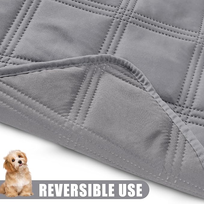 Smiry Waterproof Dog Bed Cover Blanket 40x70, Soft Reversible Pet Blanket, Washable Leakproof Cats Dogs Couch Cover for Sofa, Couch, Furniture, Lattice, Grey/Grey
