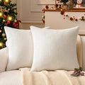a moment Ivory Chenille Throw Pillow Covers 20x20 Inch Pack of 2 Modern Decorative Throw Pillow Covers Farmhouse Cross Covers Home Decor for Sofa Bedroom Living Room