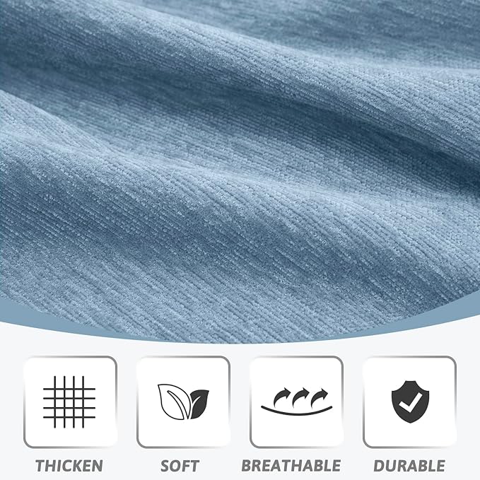 MEETSKY Couch Cover Sofa Covers for 3 Cushion Couch Sofa Slipcovers Thick Chenille Couch Cushion Covers for Loveseat Sectional Couch Covers Sofa Towel for Pets,Kids, 71" x 134", Blue