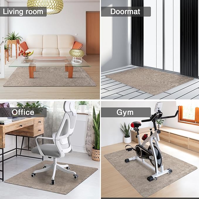 Placoot Desk Chair Mat for Hardwood Floor Corduroy Surface 1/6" Thick 55"x35" Chair Mat for Rolling Chairs-100% Large Anti-Slip Backing Under Desk Low-Pile Office Rug Floor Mat for Office/Home