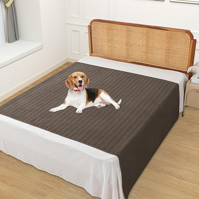 Foxdecor Couch Cover Sofa Covers Washable, Dog Bed Cover Couch Covers for 3 Cushion Couch Sofa Pet Friendly, Dog Couch Cover Furniture Covers for Pets.(Chocolate 58x82 inch)