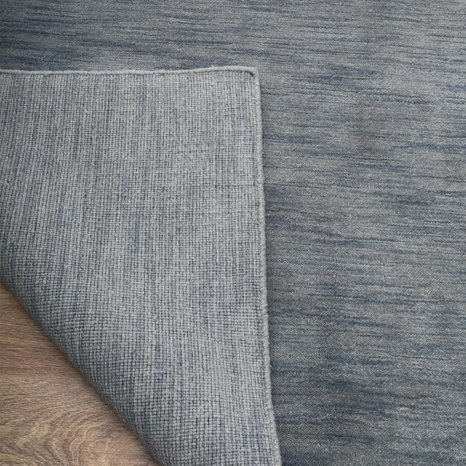 Rugsotic Carpets Hand Knotted Gabbeh Wool 3'x5' Area Rug Solid Light Blue L00111