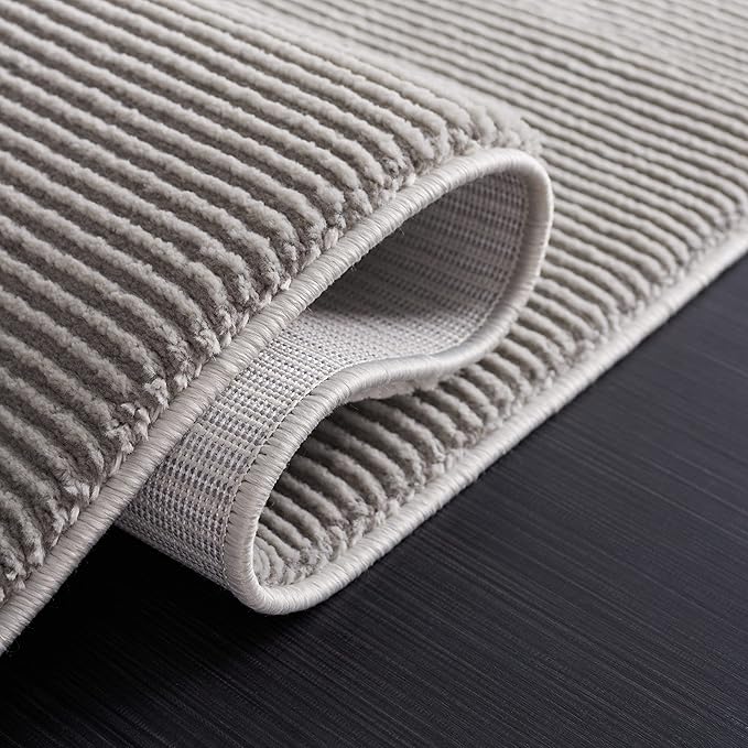 SAFAVIEH Revive Collection Area Rug - 6'7" Square, Grey, Solid Design, Non-Shedding & Easy Care, Ideal for High Traffic Areas in Living Room, Bedroom (REV102F)