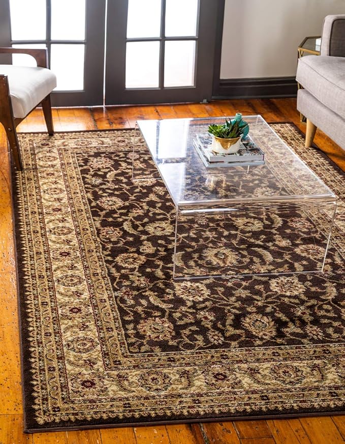 Unique Loom Voyage Collection Traditional Oriental Classic Intricate Design Area Rug (3' 3 x 5' 3 Rectangular, Brown/Ivory)