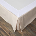 BISELINA French Linen Wrap Around Bed Skirt with Pleated Corner 18-Inch Tailored Drop Natural Flax Cotton Blend Basic Soft Cozy (18" King, Linen)