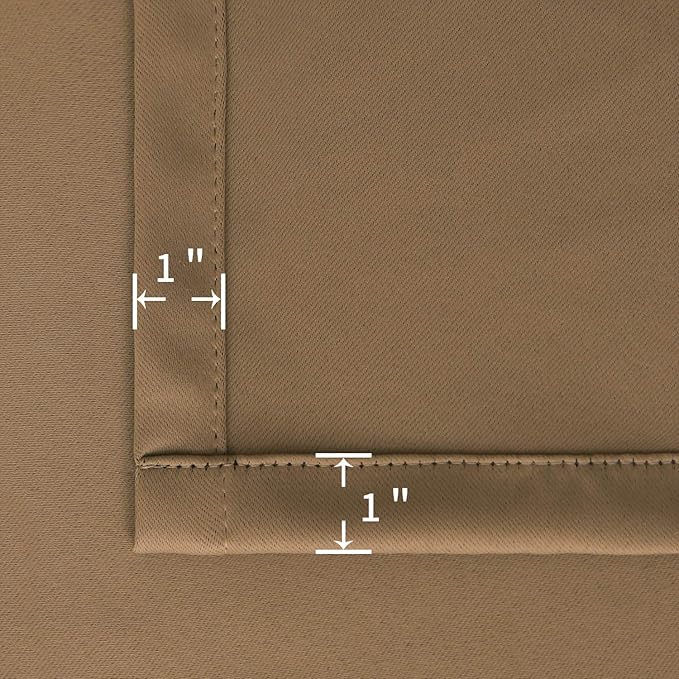 BGment Taupe Blackout Curtains 40 Inches Length for Kitchen Cafe Window - Short Thermal Insulated Drapes with Rod Pocket Room Darkening Privacy for Bedroom Bathroom, 34 x 40 Inch, 2 Panels