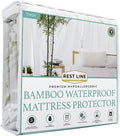 Twin Size 39x75” Premium Bamboo Waterproof Mattress Protector, 100% Viscose from Bamboo, Hypoallergenic, Cooling Mattress Pad Cover, Soft & Breathable Fitted Sheet Style up to 18" Deep - Rest Line