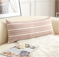 Decorative Boho Lumbar Pillow Covers, Modern Farmhouse Couch Pillowcase, 14 x 36 Long Accent Body Throw Pillow Covers, Sofa Bed Living Room Decor Cushion Case, Rust and Beige, Pack of 1
