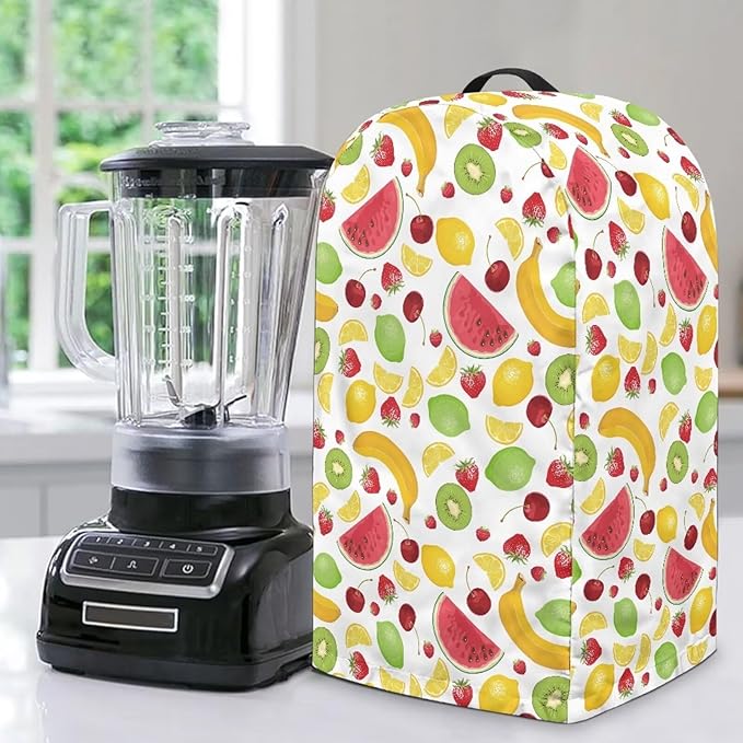 Fresh Fruits Blender Dust Cover with Drawstring Stand Mixer or Coffee Maker Cover Anti Fingerprint Polyester Appliance Cover for Home Kitchen Decor Colorful