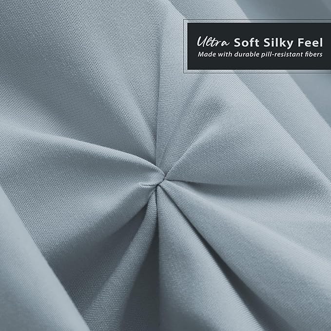 Nestl Stone Blue Bed Skirt King Size, Pinch Pleat King Bed Skirt, 14" Inch Drop King Bedskirt, Hotel Quality Stone Blue Bed Skirts, Premium Microfiber Bedskirt for King Bed, Stone Blue King Bed Skirt
