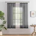 MAIHER Pinch Pleat Curtains 63 Inches Long Light Filtering Grey Sheer Curtain Panels Soft Touch Pleated Drapes with Adjustable Hooks for Bedroom, Grey, 42" W x 63" L, 2 Panels