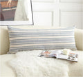 Decorative Boho Lumbar Pillow Covers, Modern Farmhouse Couch Pillowcase, 14 x 36 Long Accent Body Throw Pillow Covers, Sofa Bed Living Room Decor Cushion Case, Blue and Beige, Pack of 1