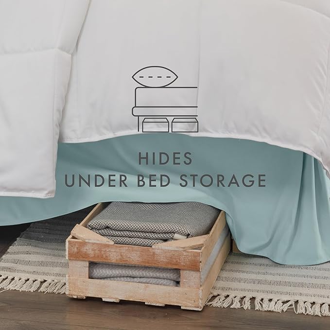 Linen Market Bed Skirt - Ultra Soft Microfiber - Easy Fit with 14 Inch Tailored Drop - Hotel Quality, Shrinkage & Fade Resistant - Bed Cover - King Bed Set - Bedroom Décor - (King, Aqua)