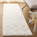 SAFAVIEH Arizona Shag Collection Runner Rug - 2'3" x 10', Ivory & Beige, Moroccan Boho Design, Non-Shedding & Easy to Clean, Ideal for Ideal for Living Room, Hallway, Foyer, Bedroom (ASG743A)