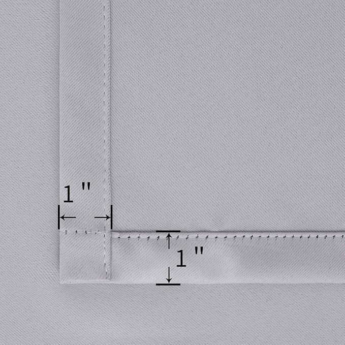 BGment Rod Pocket Room Darkening Curtains for Bedroom - Thermal Insulated Blackout Curtain Drapes for Living Room, 52 x 63 Inch, 2 Panels, Light Grey