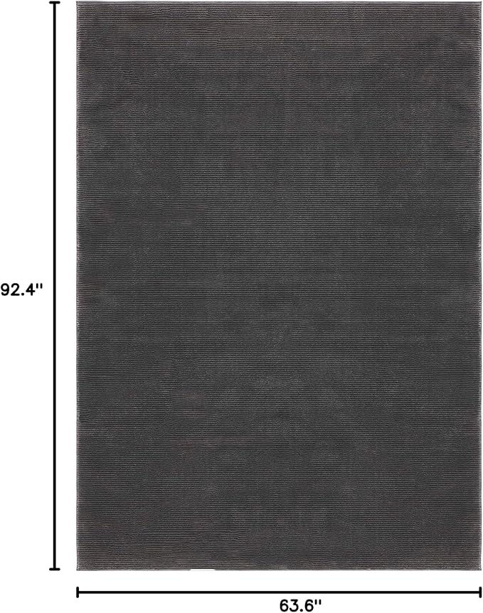 SAFAVIEH Revive Collection Area Rug - 5'3" x 7'7", Charcoal, Solid Design, Non-Shedding & Easy Care, Ideal for High Traffic Areas in Living Room, Bedroom (REV102H)