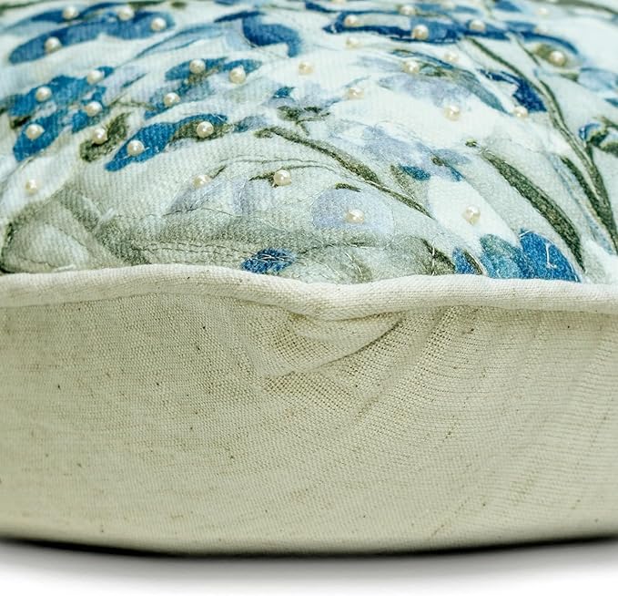 The HomeCentric King/Queen/Twin Blue Decorative Bed Runner CA King 86"x18" Bed Runner Without Pillow Cover, Quilted Bed Scarf on Cotton Fabric - Garden Grace