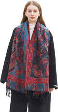 Wander Agio Warm Fashion Scarf Long Shawl Large Blanket Winter Wraps Scarves for Women Cashmere Jacquard Vintage Paisley