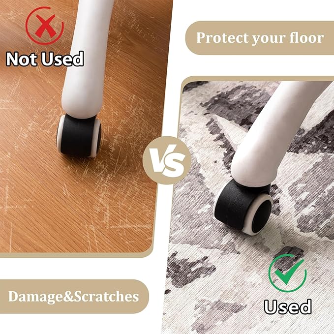 Office Chair Mat for Hardwood Floor, 48"x36" Easy Glide Computer Desk Mat Protector for Rolling Chair Under Desk Rug Nonslip Backing, Machine Wash (Modern)