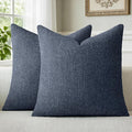 a moment Dark Blue Chenille Throw Pillow Covers 16x16 Inch Pack of 2 Modern Decorative Throw Pillow Covers Farmhouse Cross Covers Home Decor for Sofa Bedroom Living Room