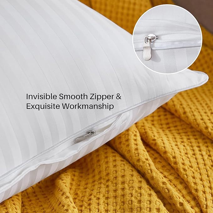 Oubonun 28 x 28 Throw Pillow Inserts, Firm and Fluffy Decorative Square Pillows for Couch Bed Sofa with Soft Cotton Cover White Cushion with Down Alternative Pack of 2