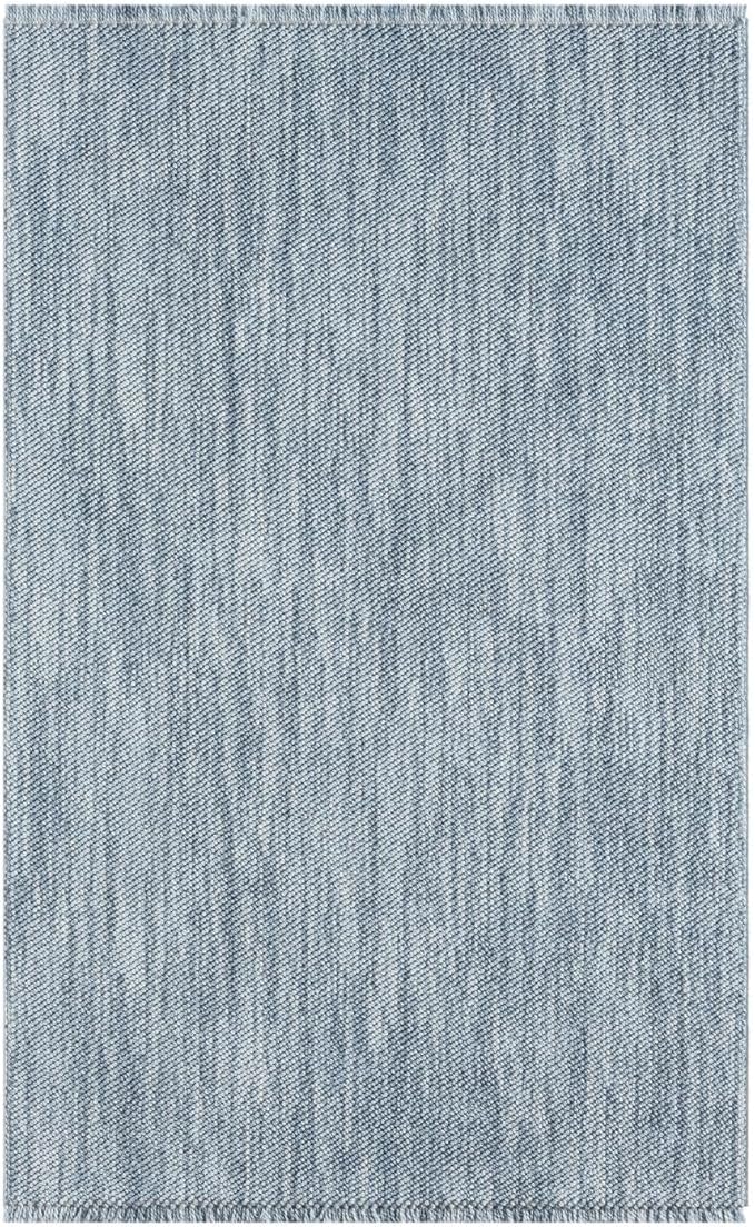 LUXE WEAVERS Solid Machine Woven Blue 5x7 Area Rug, Indoor Stain-Resistant Carpet