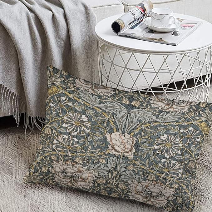 Pimpernel William Morris Throw Pillow Covers 12x20 Inch Aesthetic Pillow Velvet Decorative Pillowcase Home Decor Living Room Cushion Case for Bed Sofa Couch