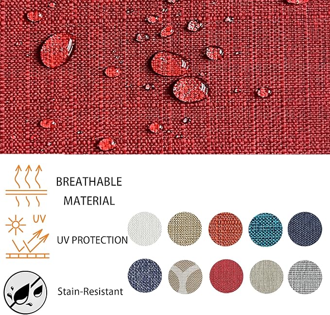 Goodgoods 24x28 inch Outdoor/Indoor Deep Seat Cushions Set of 2 Deep Seat Bottom Resilient Foam Filling Water Repellent Stain-Resistant UV Resistant Weather Resistant Patio Furniture Chili