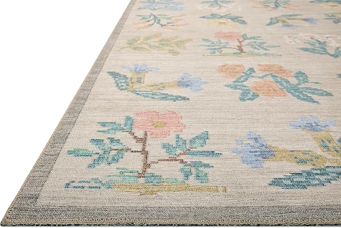 Loloi Rifle Paper Co. Rosa Collection RSA-03 Cream 5'-0" x 7'-6" Area Rug