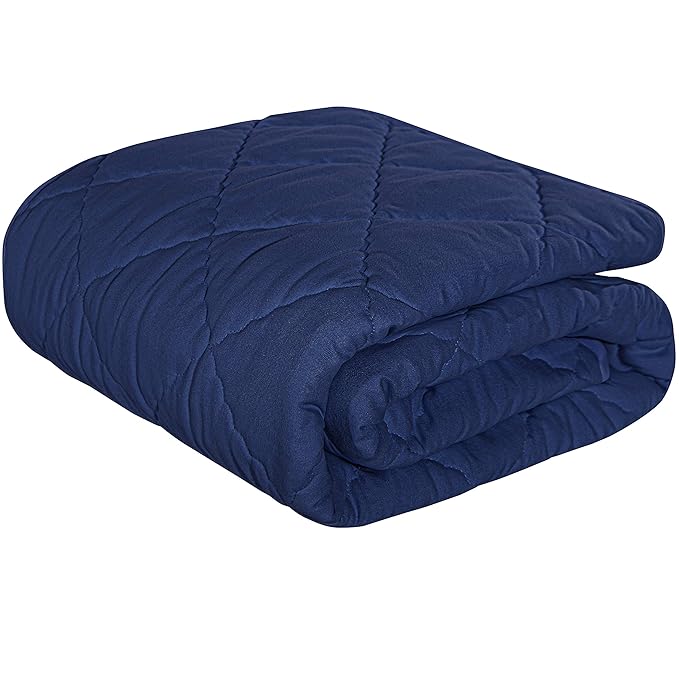 NTBAY Down Alternative Toddler Comforter, Lightweight and Warm Solid Color Baby Crib Quilted Blanket, 39x47 inches, Navy Blue