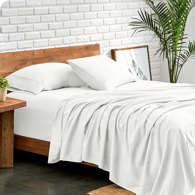 Bare Home Full XL Sheet Set - Luxury 1800 Ultra-Soft Microfiber Full Extra Long Bed Sheets - Double Brushed - Deep Pockets - Easy Fit - 4 Piece Set - Bedding Sheets & Pillowcases (Full XL, Cream)