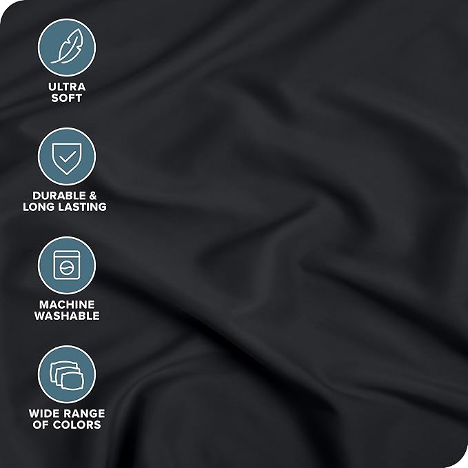 Bare Home 5-Pack Fitted Bottom Sheets Twin Extra Long - Premium 1800 Ultra-Soft Wrinkle Resistant Microfiber - Deep Pocket (Twin XL, Black)