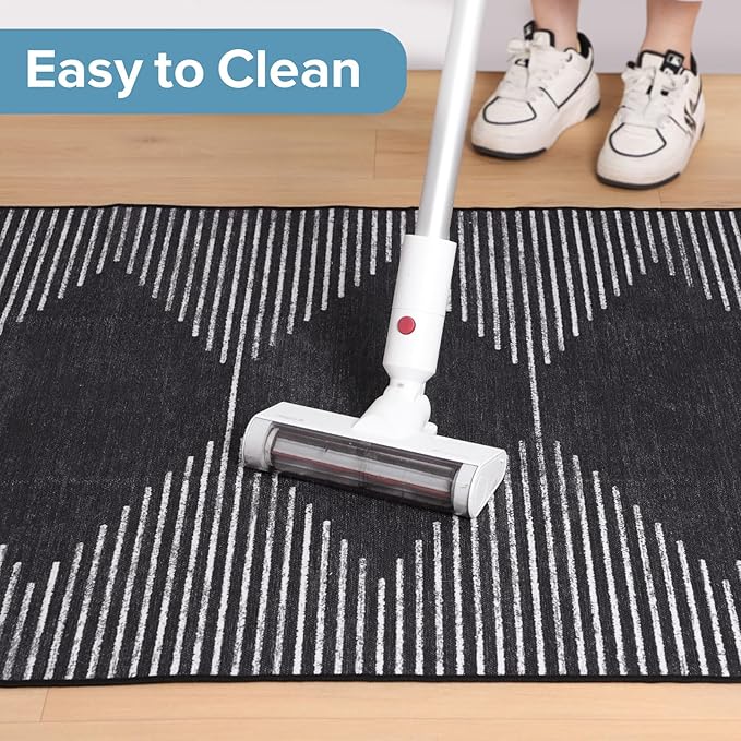 Office Chair Mat for Hardwood Floors, Durable 36"x55" Low-Pile Bohemian Stripe Desk Rug with Non-Slip Backing, Easy-Glide Computer Floor Protector for Rolling Chairs