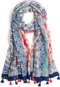 Scarf for Women Lightweight Soft Floral Leopard Printed Scarves Fall Winter Fashion Shawl Wrap with Fringe