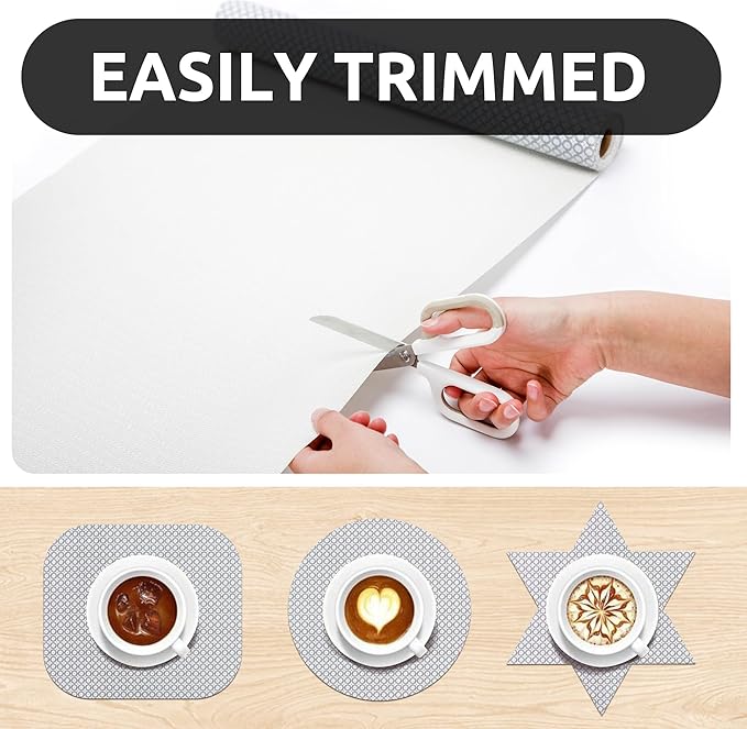 RAY STAR 12X120 Inch Shelf Liner for Kitchen Cabinets, Non-Adhesive Cabinet Liner Washable, PVC Drawer Liner for Dresser Non-Slip Bathroom (Black Circle)(1 Roll)