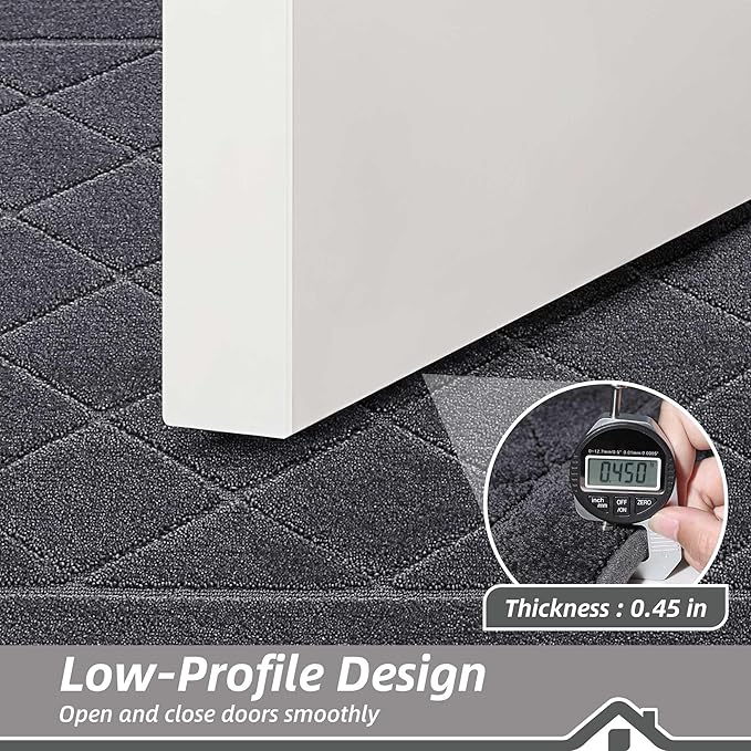 BEQHAUSE Dirt Trapper Door Mat 32" x 72", Doormat Non-Slip Entryway Rugs Washable, Dog Door Mat Stain Resistant and Absorbent Welcome Floor Mat for Front Back Door, Muddy Wet Shoes & Paws, Dark Grey
